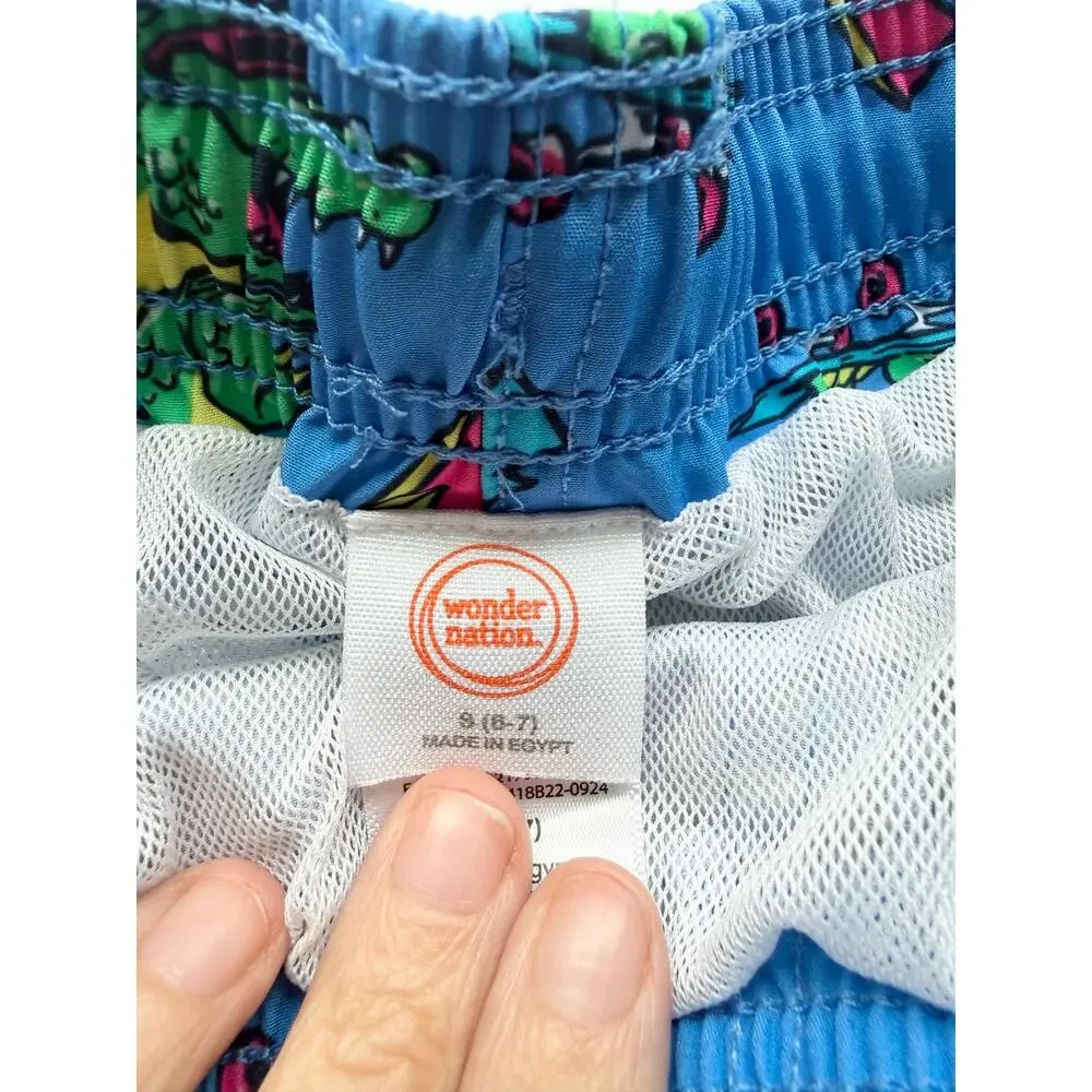 Bright tropical resort Boys Swim Trunks Lot Size 6-7 Shark Gator